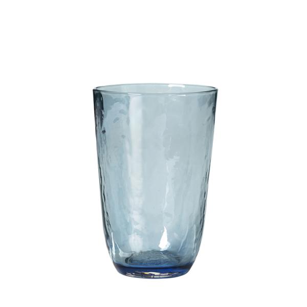 TRINKGLAS HAMMERED MUNDGEBLASEN GLAS BLUE BROSTE