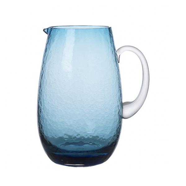 KANNE 'HAMMERED' MUNDGEBLASEN GLAS BLUE