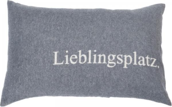 Kissenhülle “Lieblingsplatz” grau